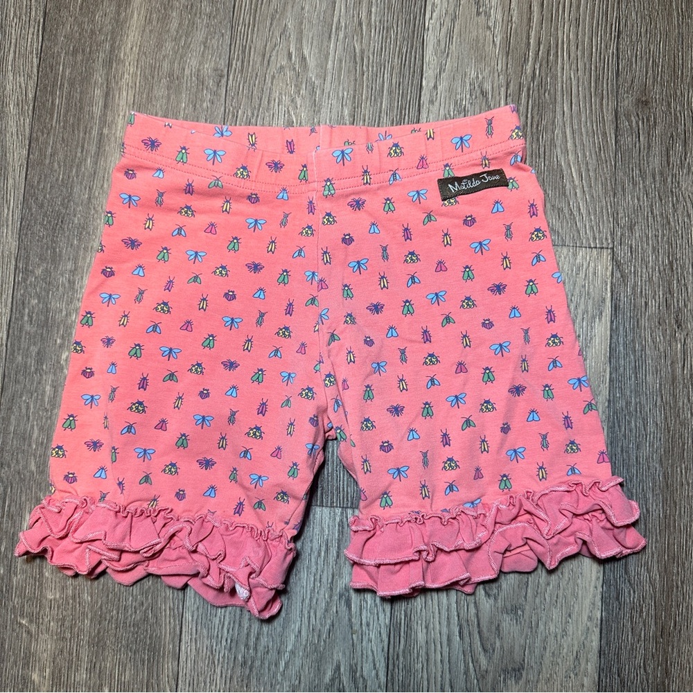 Matilda Jane Pink and Blue Insect Ruffle Shorts